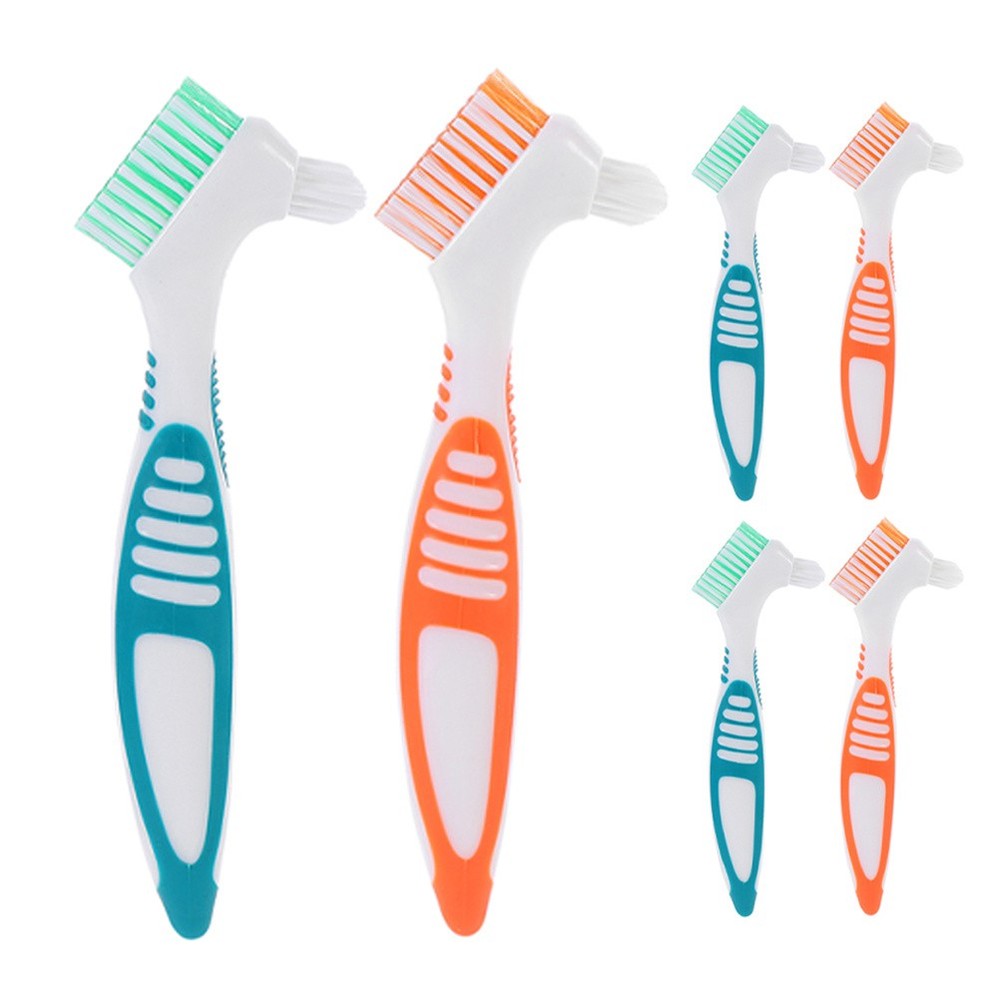 6 Pcs Denture Tooth Brush False Teeth Cleaning Tool Retainer Toothbrush