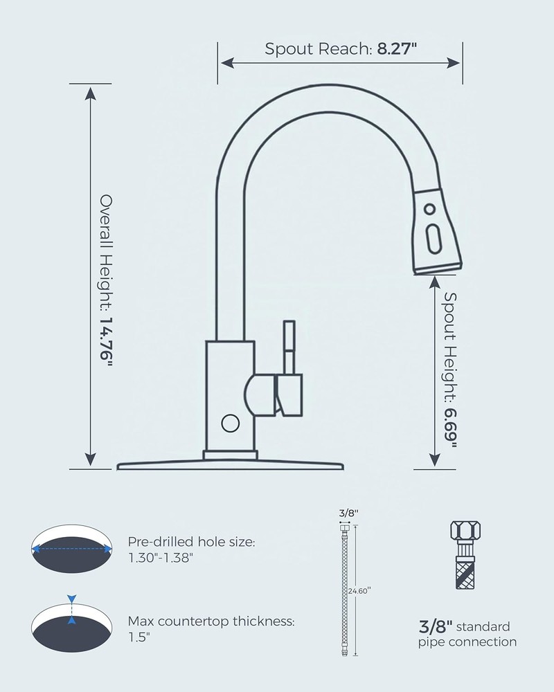 FORIOUS Touchless Kitchen Faucet MM0040 Smart Motion Sensor