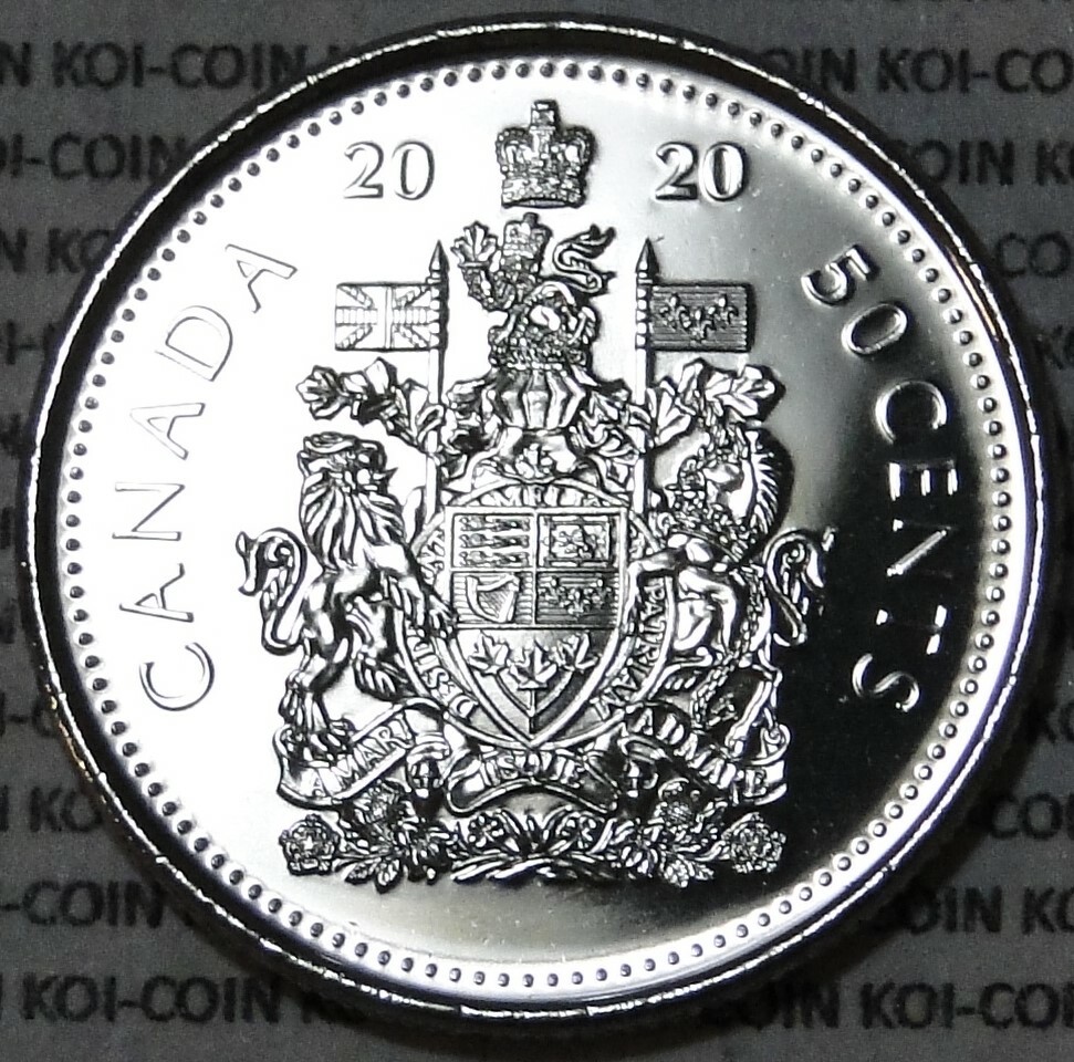 BU UNC Canada 2020 50 cent 50c half dollar coin from mint roll
