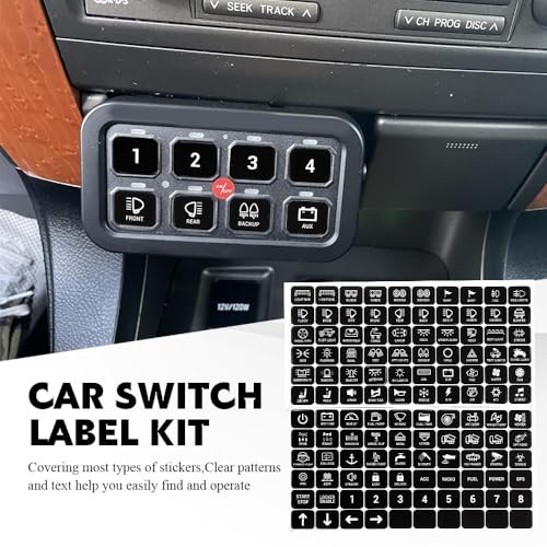120PCS Switch Panel Sticker, Car Panel Decal, Waterproof Rocker Toggle Switch