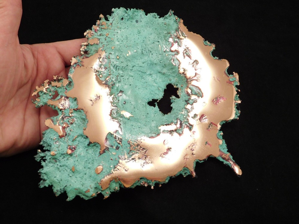 BIG! Bright Solid COPPER SPLASH Art Sculpture 429gr