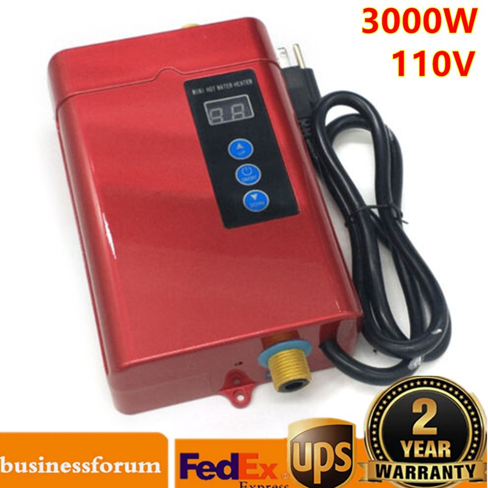3000W 110V Electric Instant Hot Water Heater Under Sink Tankless Water Heater