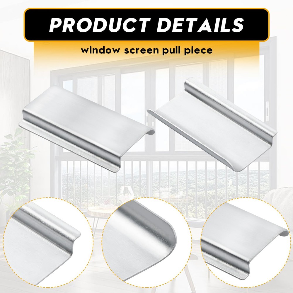 ​​Universal Aluminum Window Screen Pull Tabs 20-Pack Durable UV-Resistant Br...