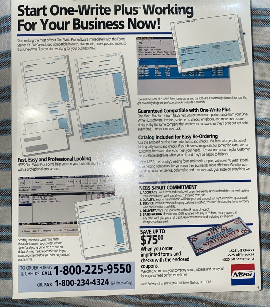 BRAND NEW & SEALED NEBS ONE-WRITE FORMS PLUS