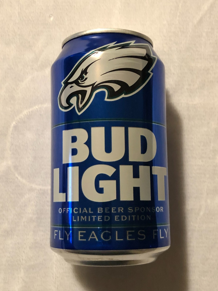 2019 Philadelphia Eagles Bud Light Beer Can NFL Bottom Opened Fly Eagles Fly