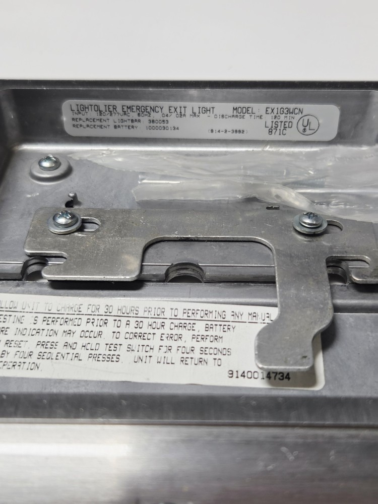 Lightolier Emergency Exit Light Ex1g3wcn