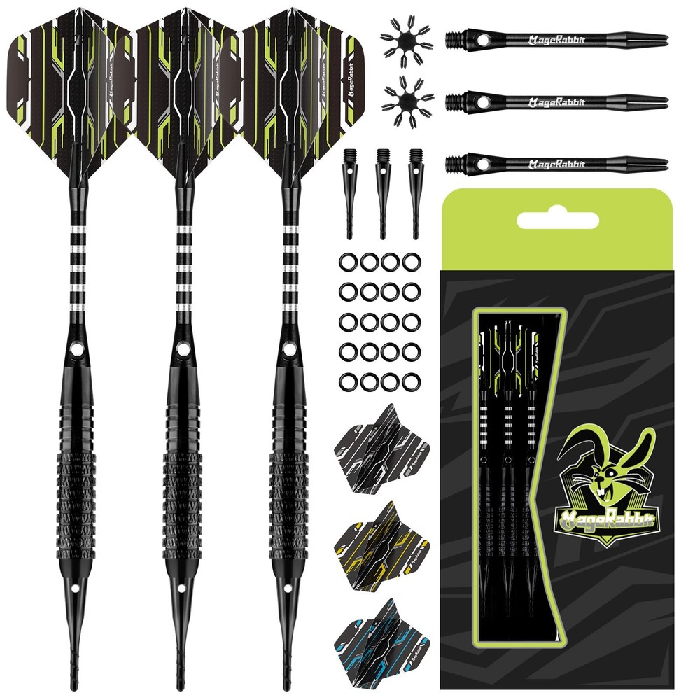 MageRabbit Darts Plastic tip,Soft Tip Darts Set，3pack 18g with Extra Tip,Dart...