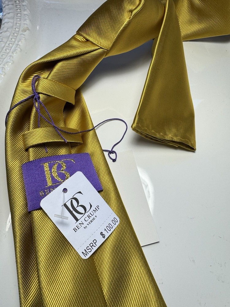 NWT VERSE 9 SOLID COLOR NEW STYLE PRINT SILK DESIGNS TIE & HANKY