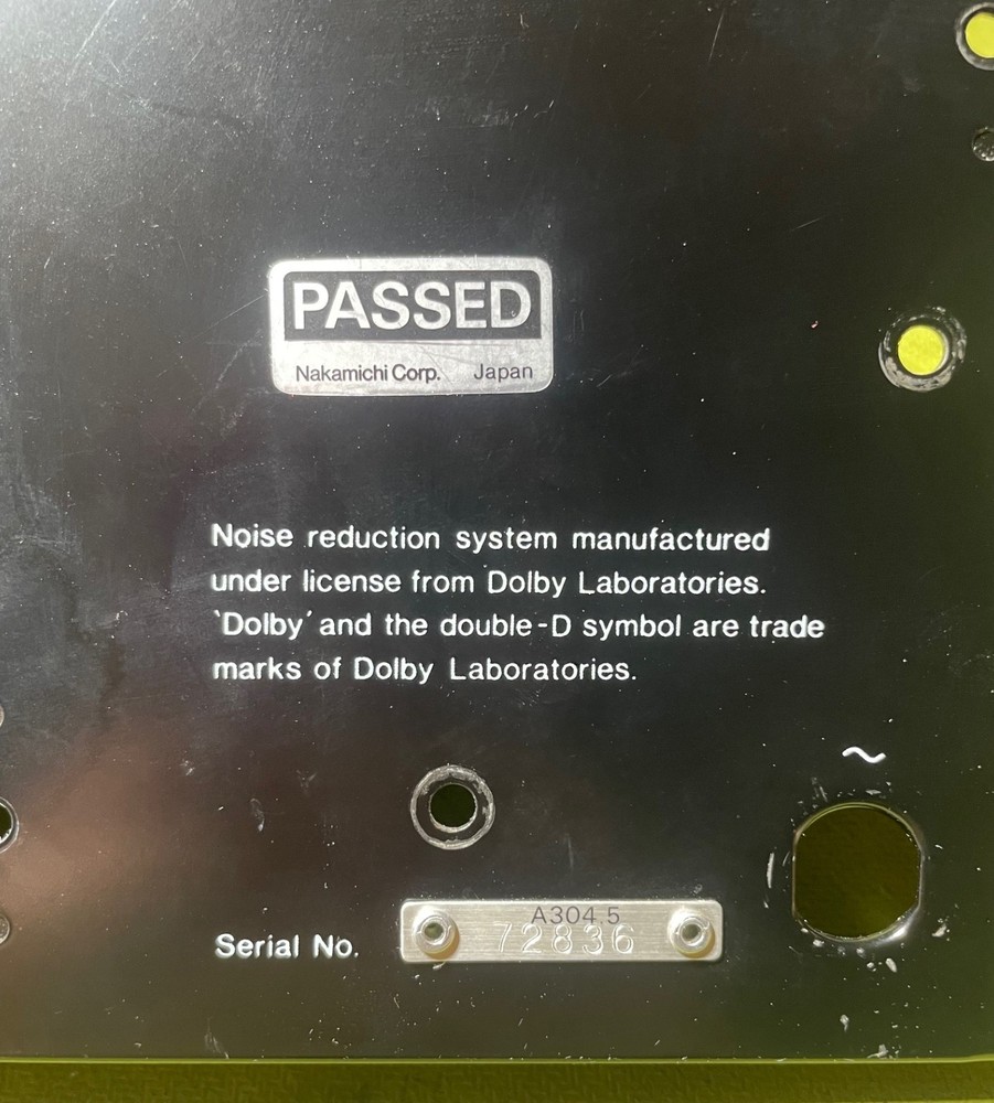 Nakamichi 480 Cassette Deck Part Rear Panel