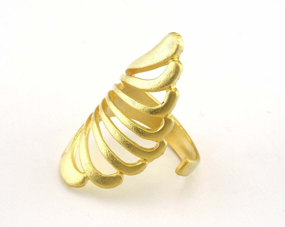 Adjustable Ring Matte Gold Plated Brass (19mm 9US inner size - Adjustable ) 3211