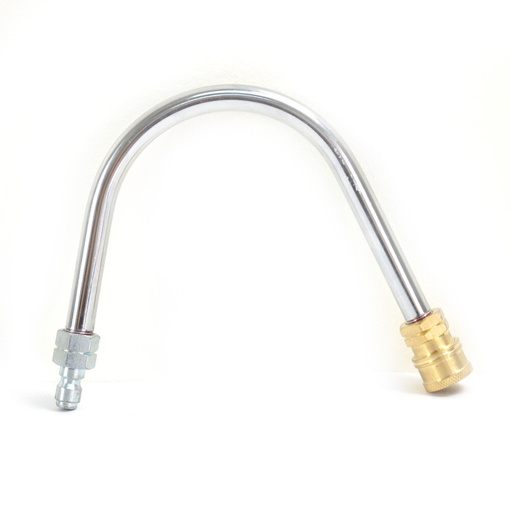 12" Chrome Gutter Cleaner Attachment Coupled with 1/4" Brass Quick Coupler 1/4"