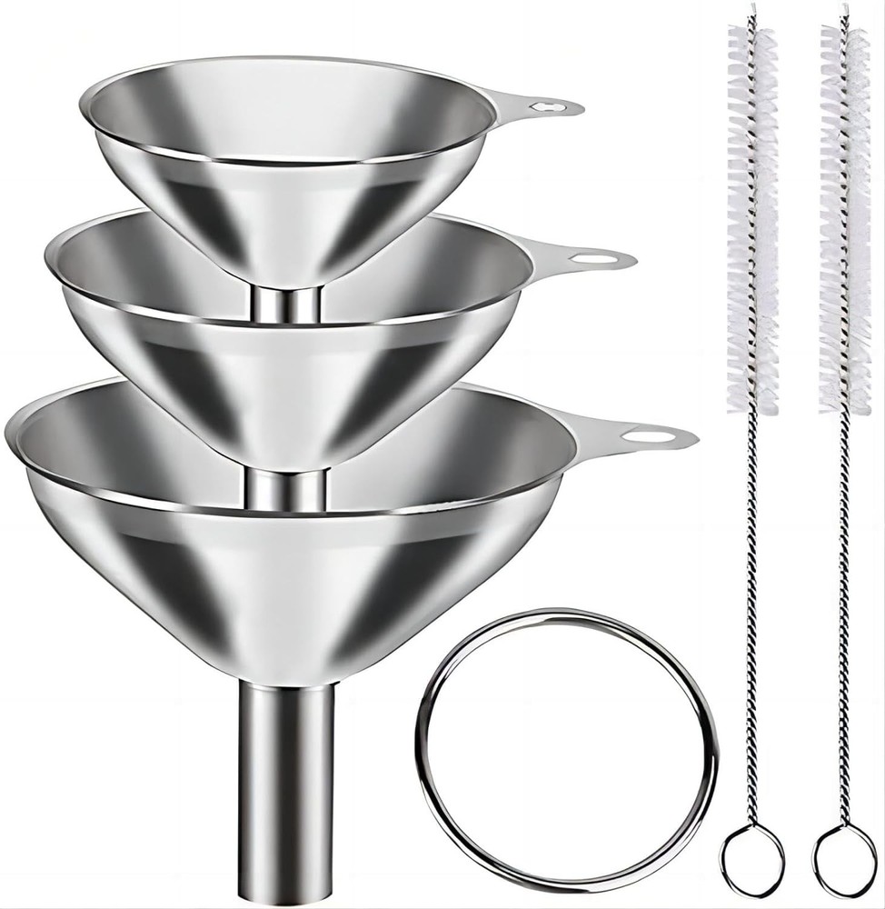 Stainless Steel Small Funnel Set 3 Piece