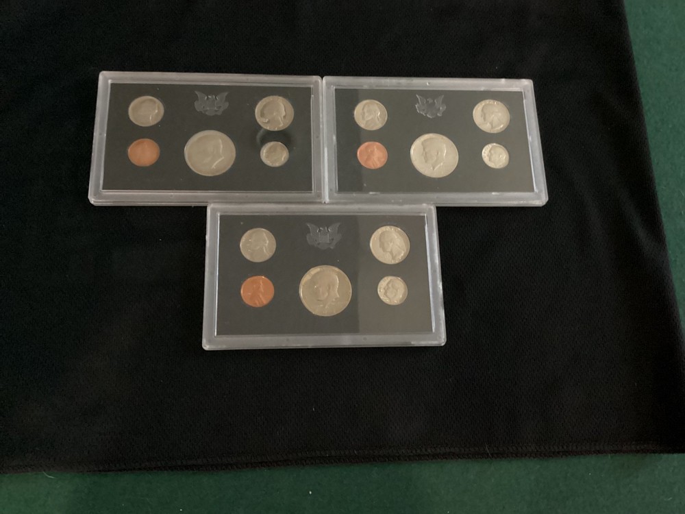 1971 U.S.Mint Proof Sets.Three complete Sets. OGP