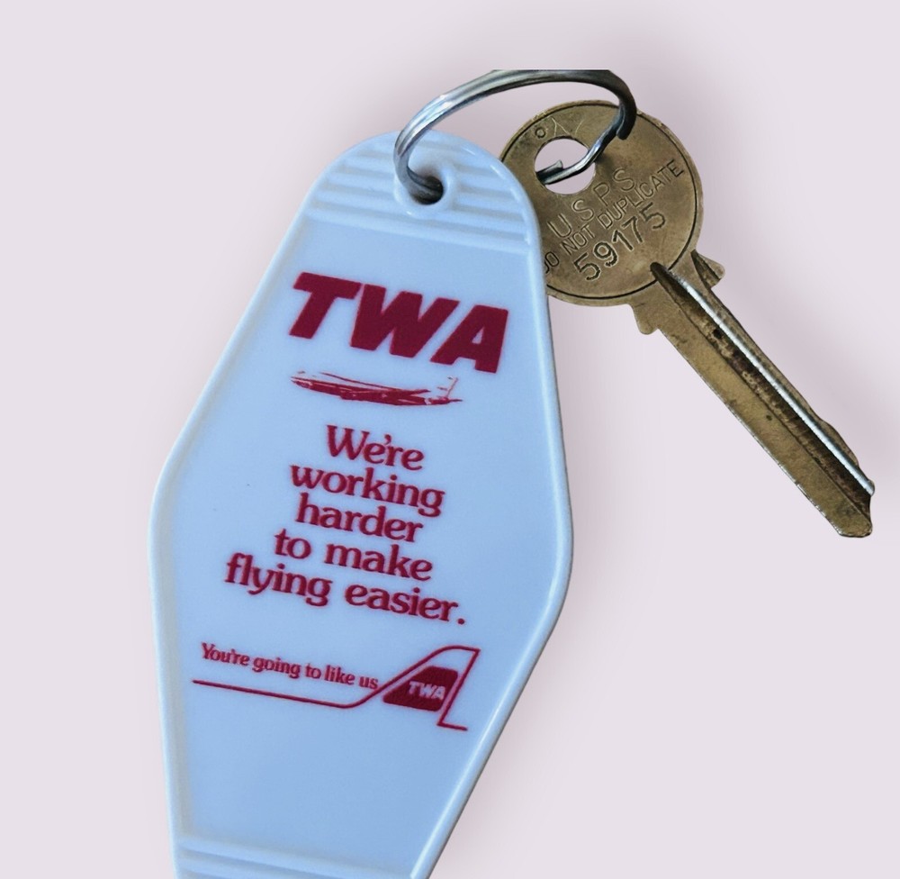 Retro TWA Airlines inspired Key Tag