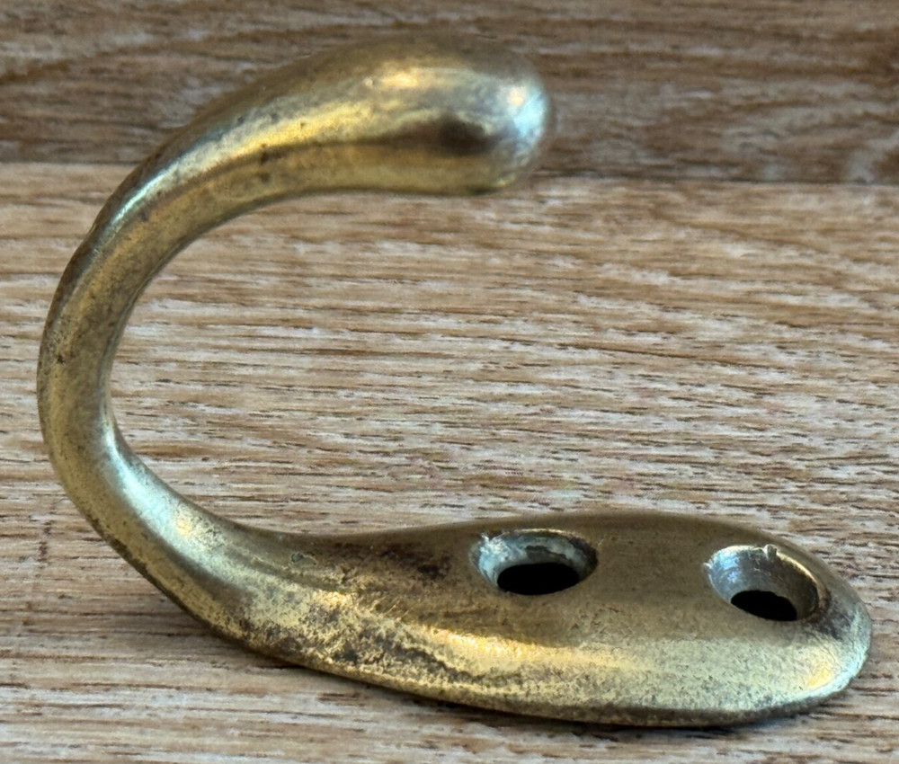 VINTAGE BRASS COAT HOOK RECLAIMED