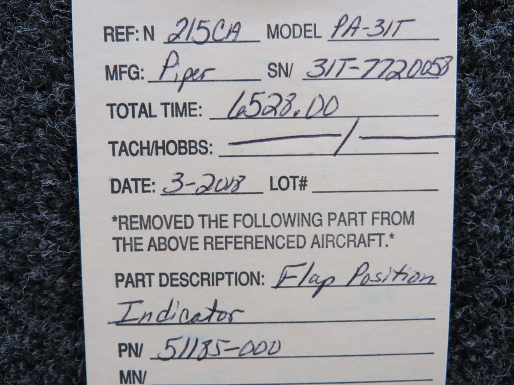 51185-000 Piper PA-31T Flap Position Indicator