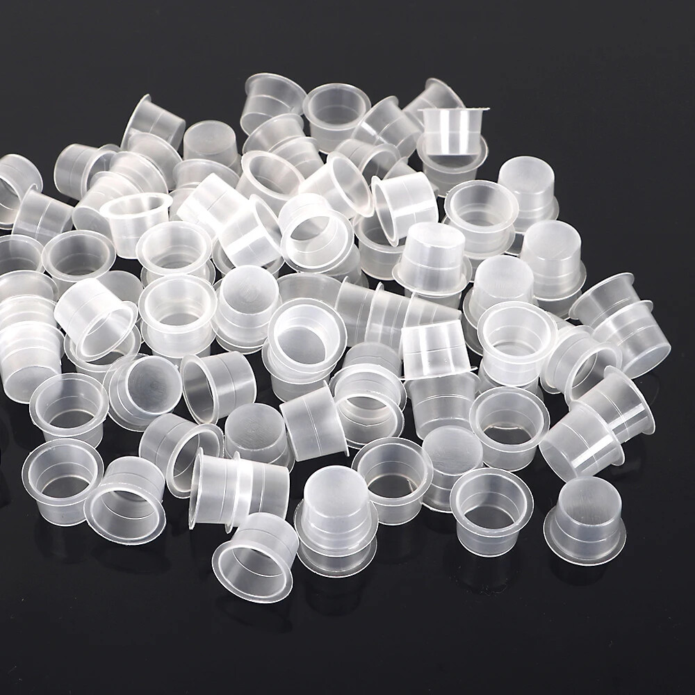 Tattoo Large Medium Small Ink Pigment Cup Ring transparent Microblading Cap Lip