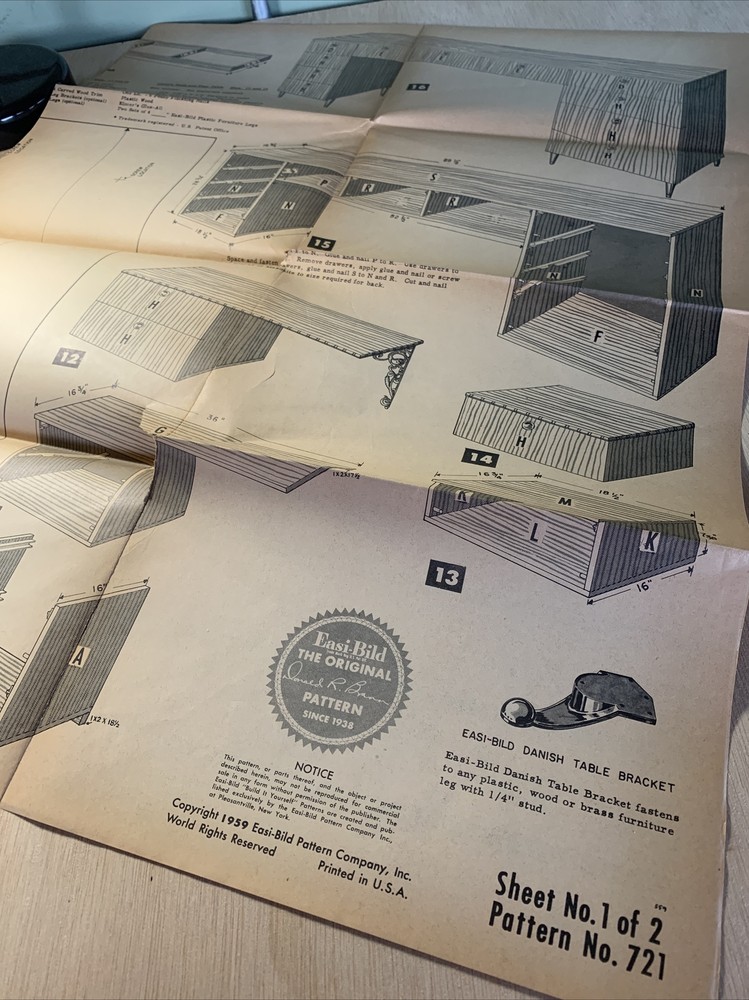 VTG - EASI-BILD Pattern Co. No. 721 All Purpose Storage Unit - 1959