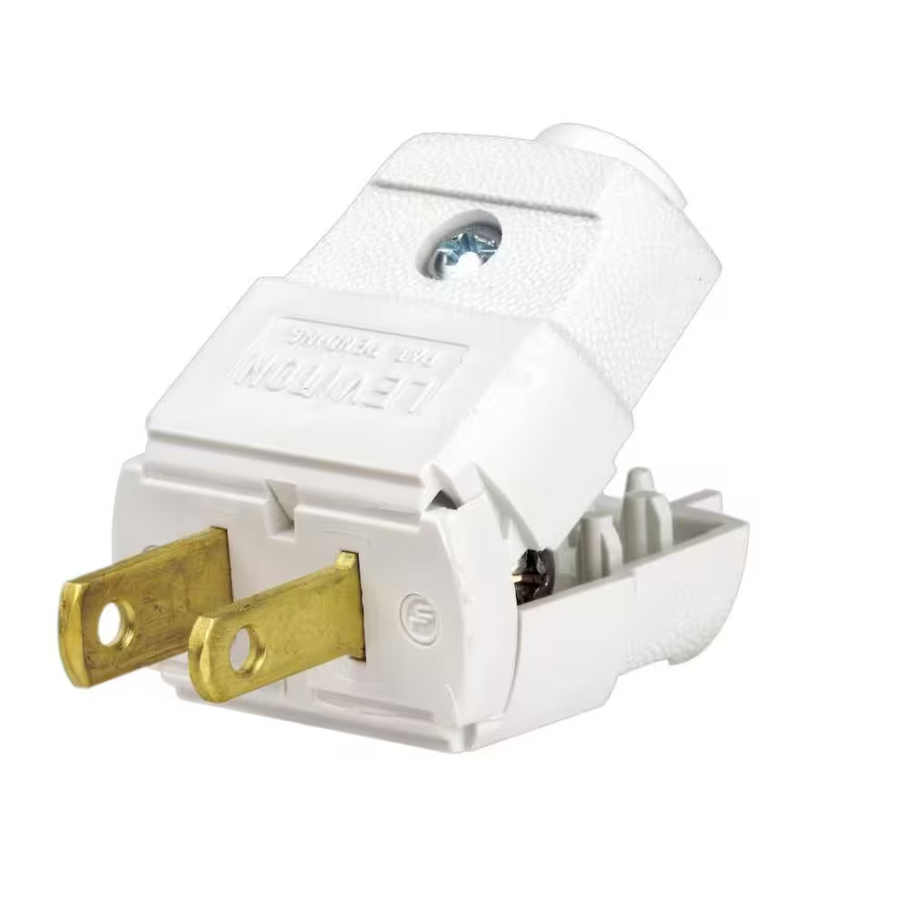 15 Amp 125-Volt 2-Pole 2-Wire Polarized Plug White 101-WH
