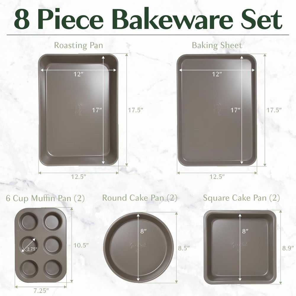 All-In-One Nonstick Bakeware Set Stackable Dishwasher Safe Baking Pan Kitchen