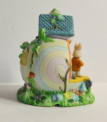 Vintage Easter Egg Porcelain Lighted Dwelling School