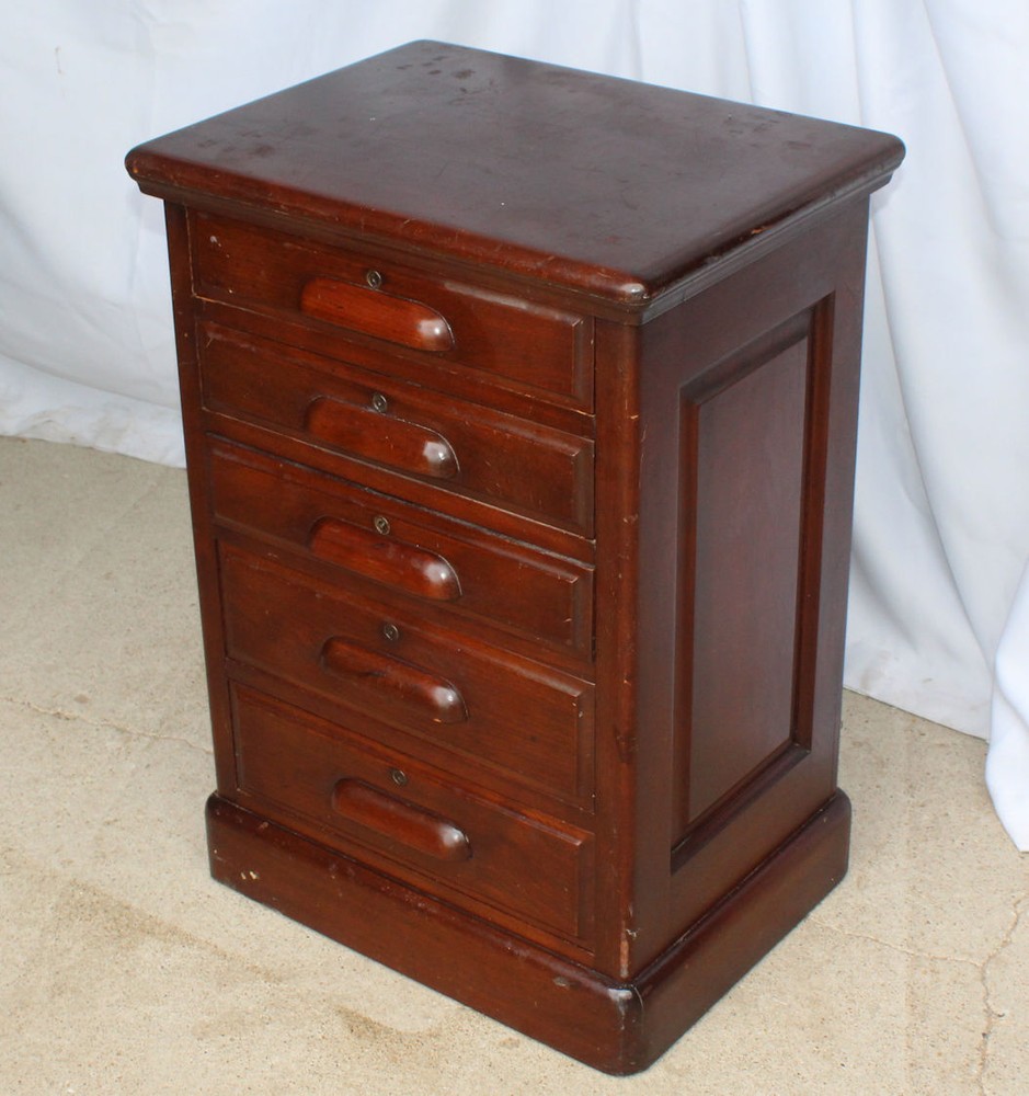 Antique Mahogany 5 drawer Office Helper Stand