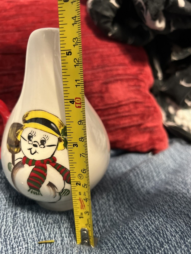 Ceramic Snowman Mini Pitcher Creamer MCM Design