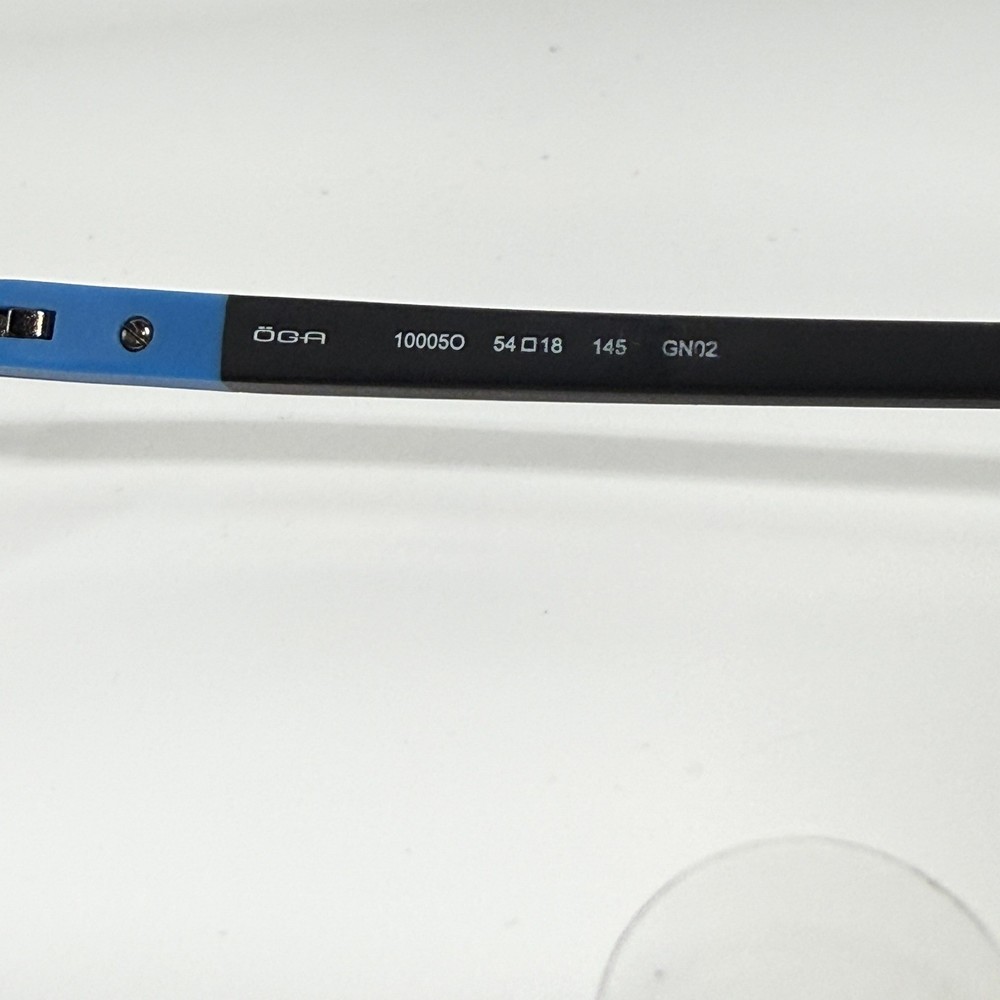 OGA 10005O GN02 Eyeglasses Frames Grey Blue Rectangular Half Rim 54-18-145 21990
