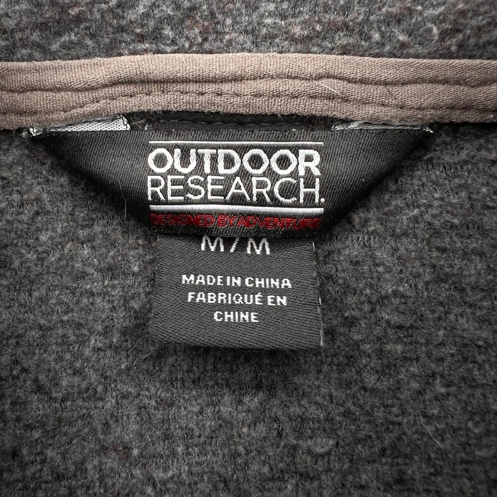 Outdoor Research Wool Blend 1/4 Zip Fleece Pullover Men Medium Brown Gorpcore