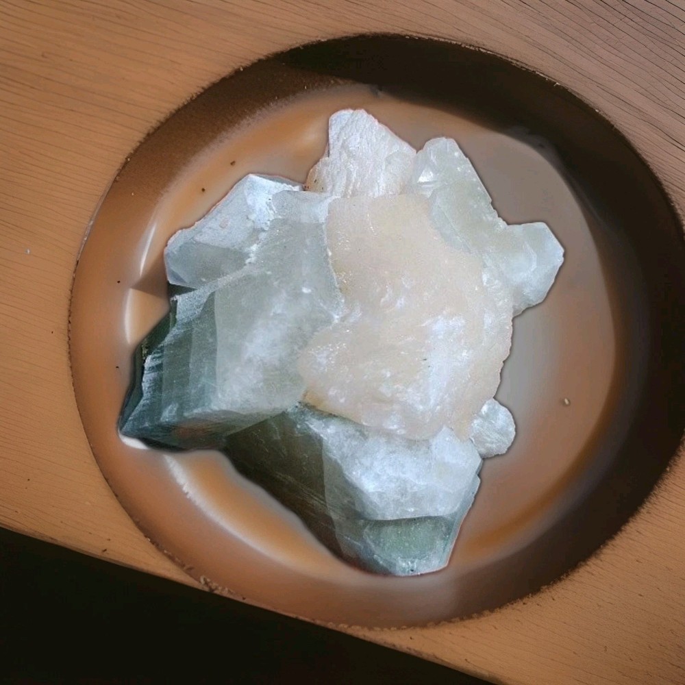 Green Apophyllite with stillbite inclusions