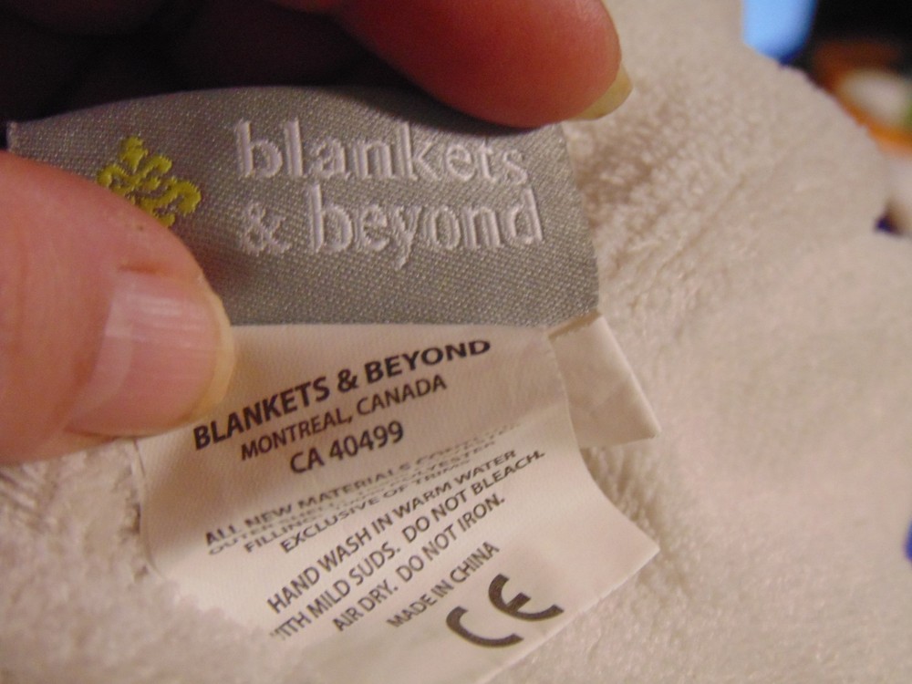 Blankets & Beyond White Bear Gray Minky Bumpy Dot Security Blanket Paci Holder