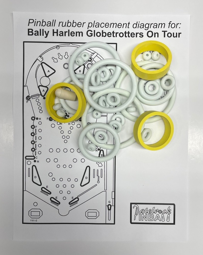 1979 Bally Harlem Globetrotters Pinball Machine Rubber Ring Kit