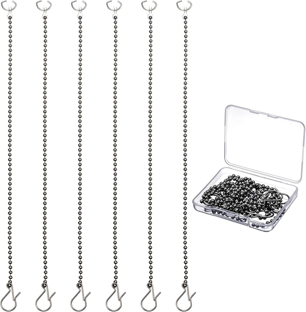 Mudder 6 Pack Toilet Handle Beaded Chain Universal Toilet Flapper Chain Replacem