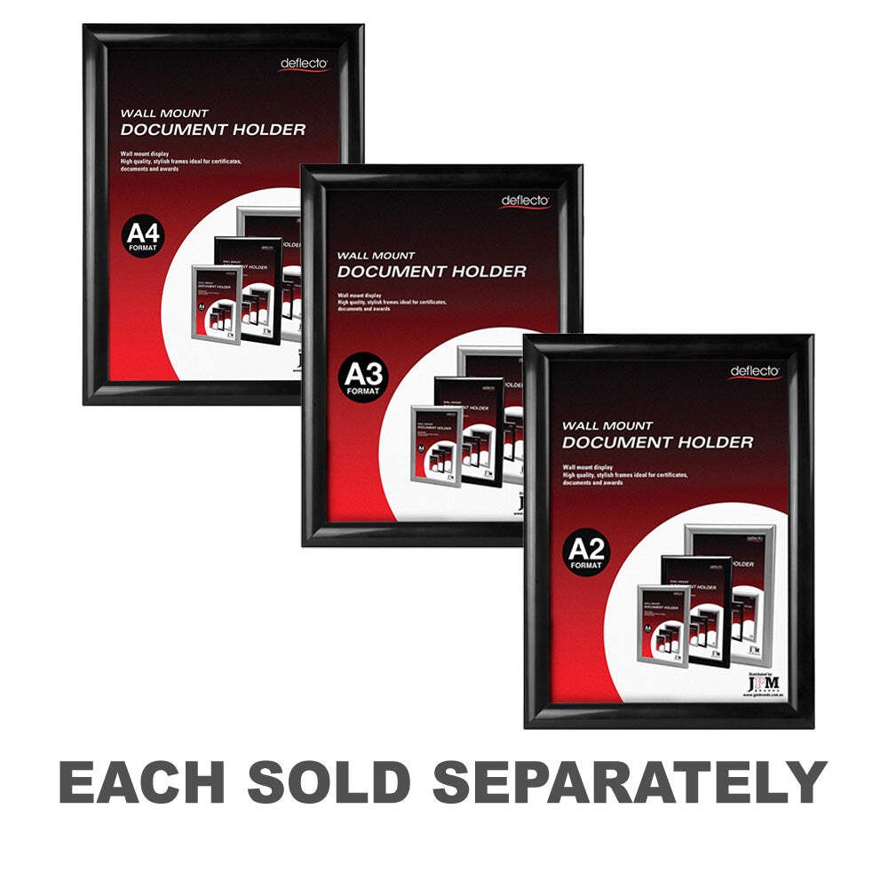 Black Deflecto Durable Clear Plastic Wall-Mounted Brochure Document Holder