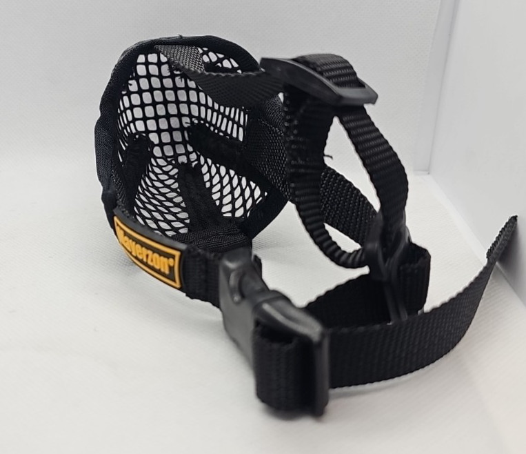 XS Dog Muzzle Mayerzon Breathable Mesh Black Adjustable
