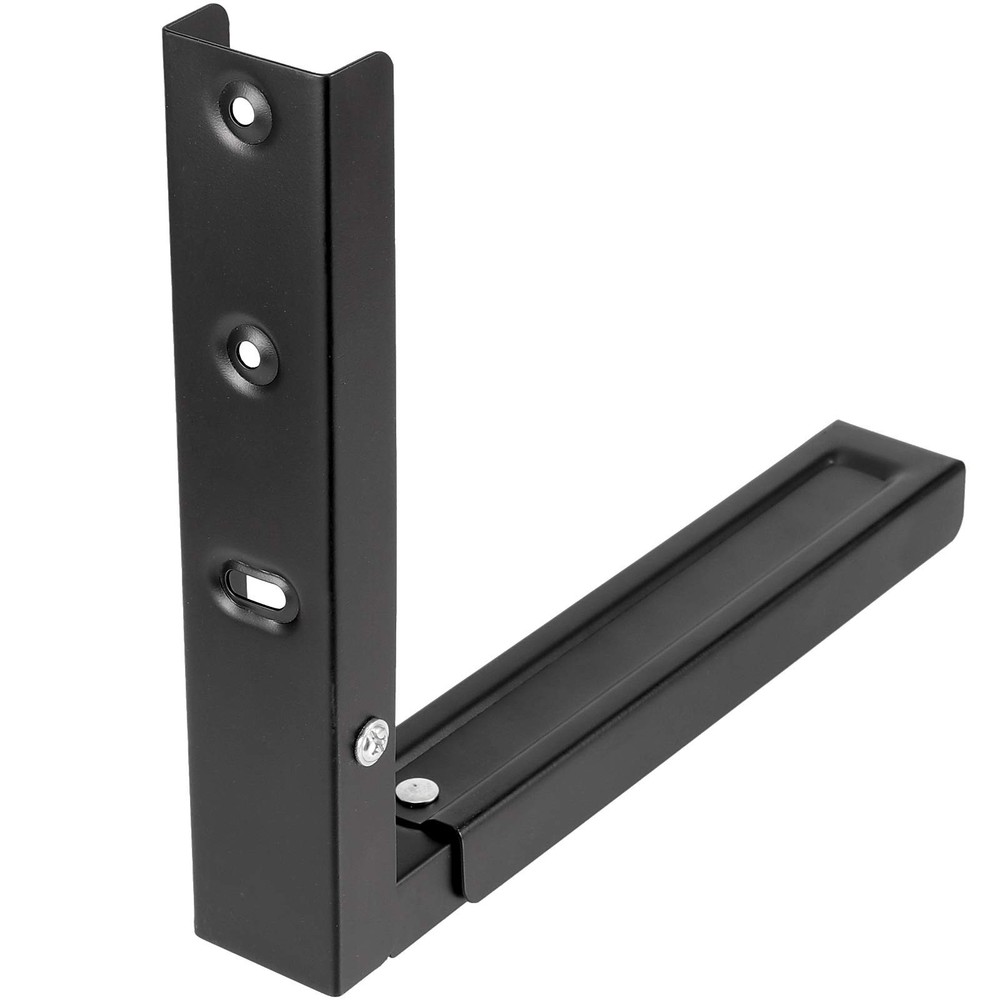 4 PCS Black Microwave Shelf Bracket, Wall Mount, Foldable, Adjustable Holder