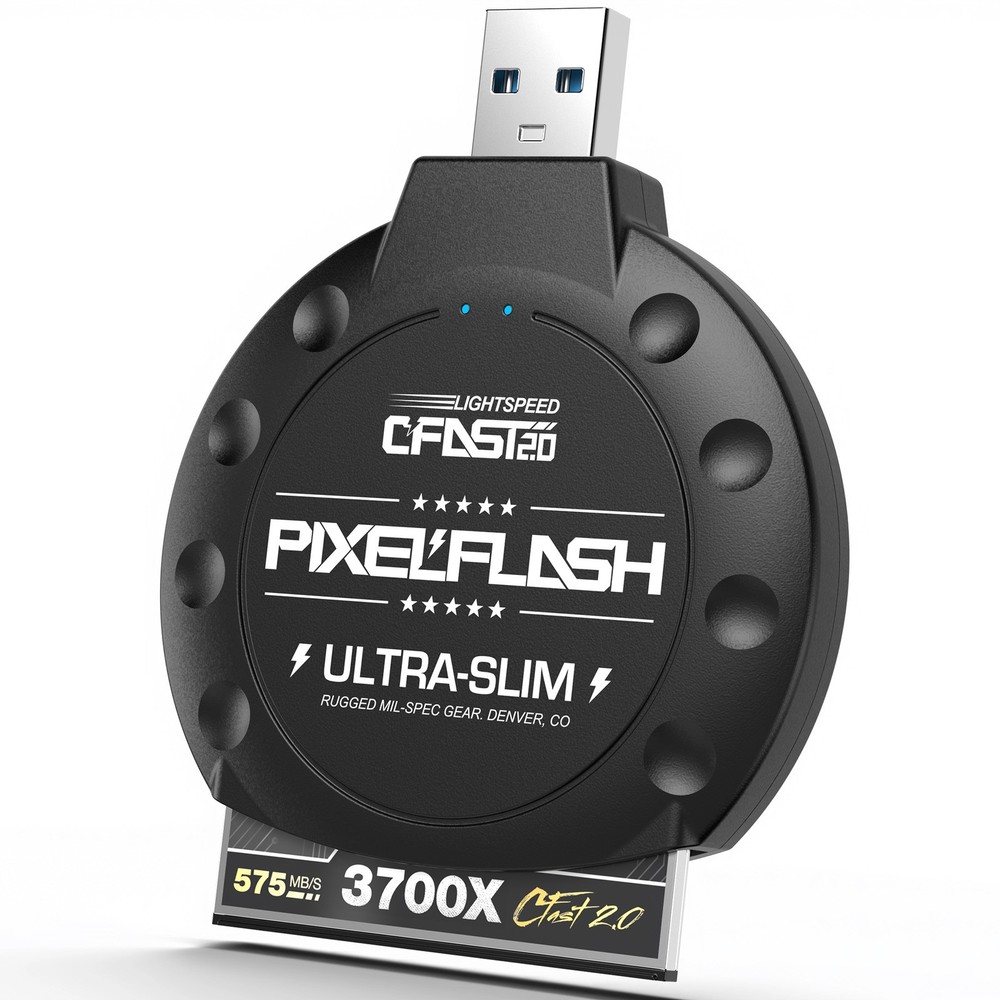 PixelFlash CFast 2.0 Card Reader USB 3.0 No-Bend Pin Design 550MB/s Transfer