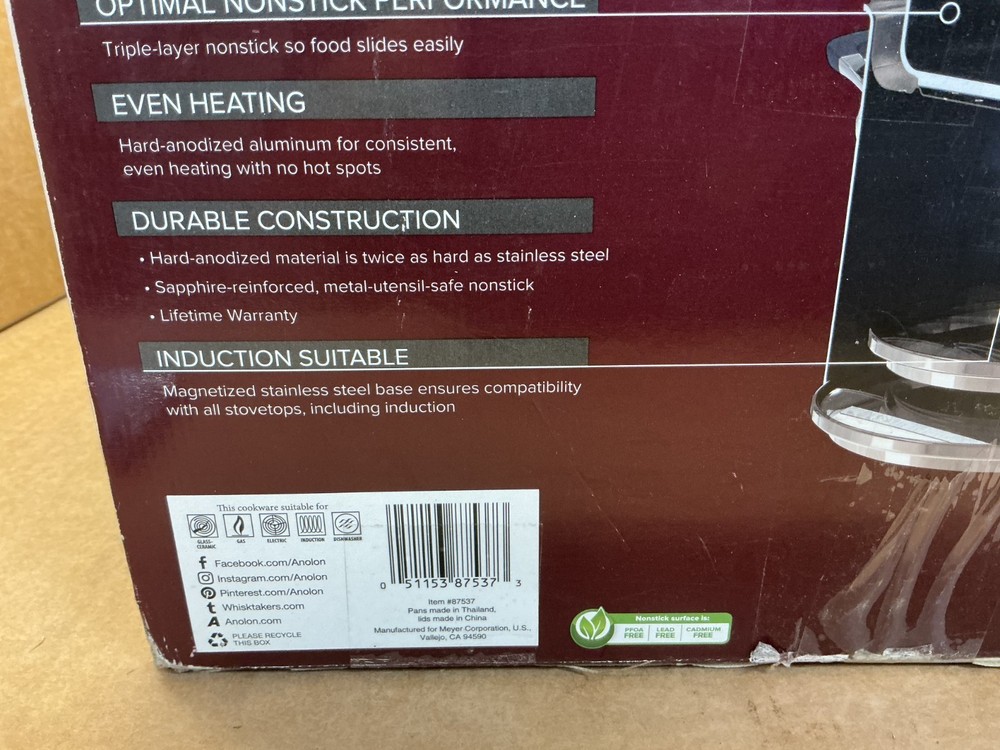 Anolon 10-Piece Bla SmartStack Hard-Anodized Nesting Pots and Pans Cookware Set