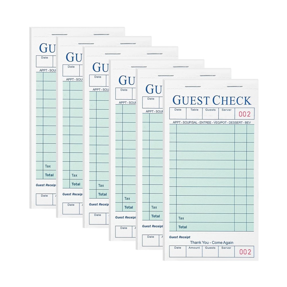 XKDOUS 6 Pack Server Books, Server Note Pads, Guest Check Books for Servers, ...