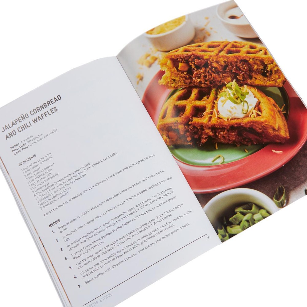 Curtis Stone 2-pack 5" Stuffed Waffle Makers with Recipes & Gift Boxes Open Box