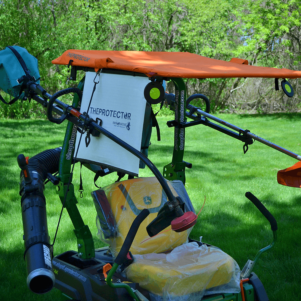 Tractor Canopy kit for ROPS, Foldable waterproof + Mounting brackets - Black