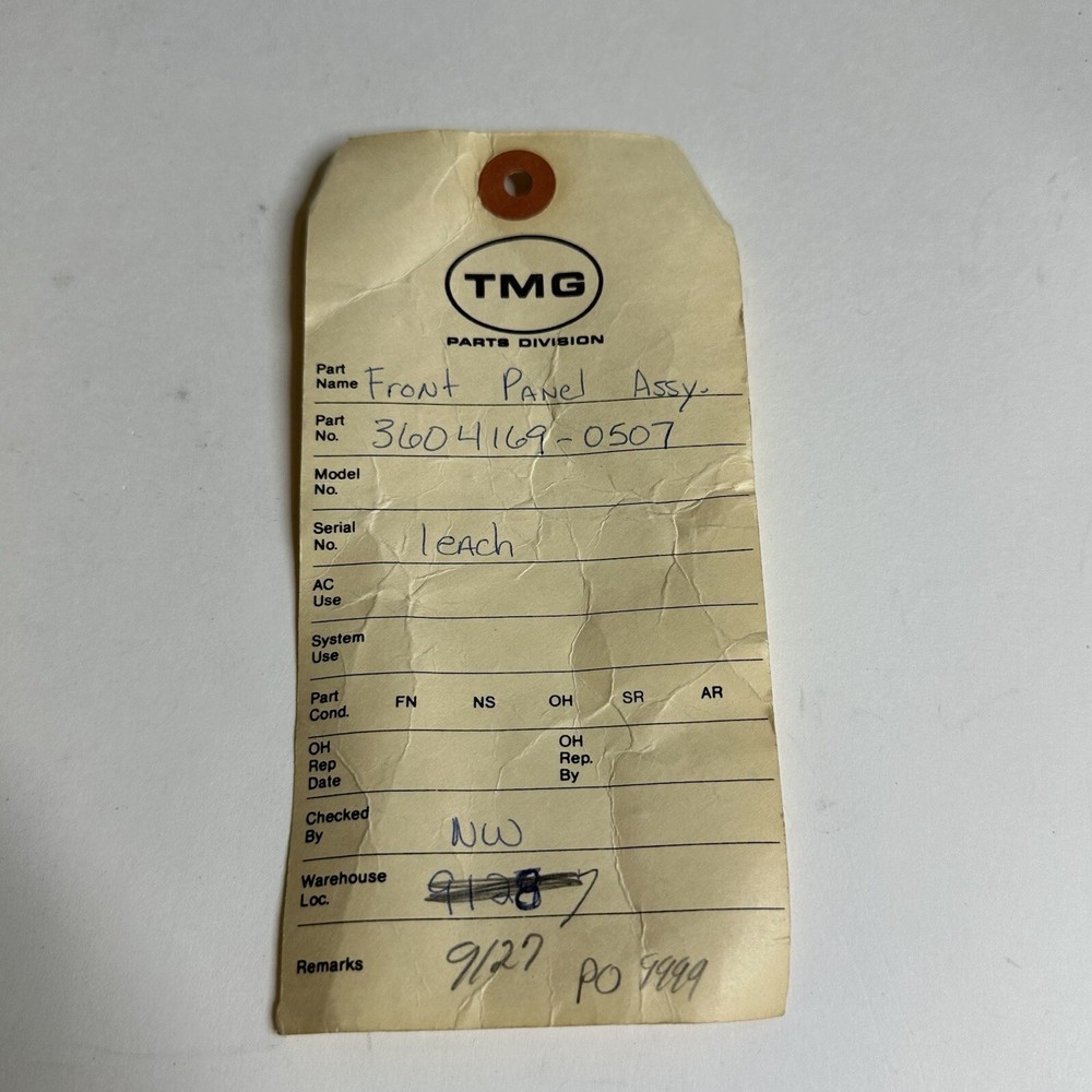 Bendix BX2000 TSO Nav Comm Computer Front Panel Assy 3604169-0507