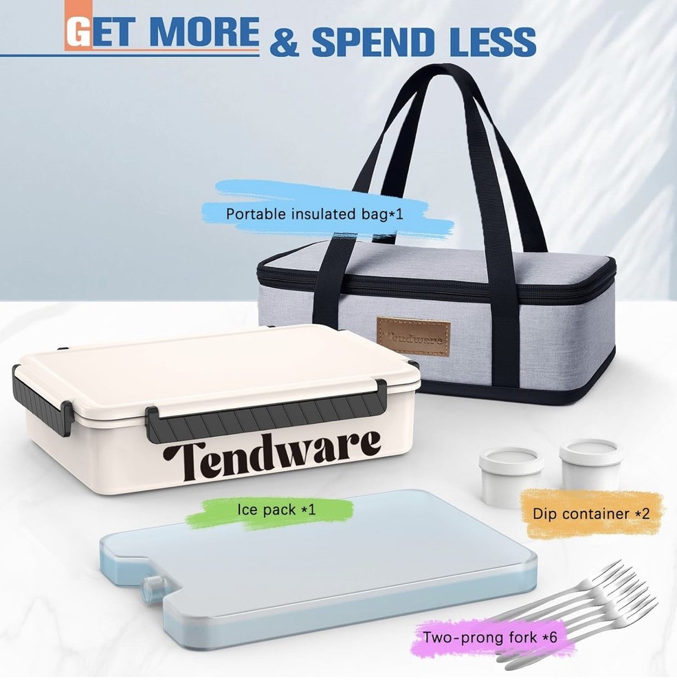 Chilled Divided Serving Tray Snackle Box Container with Ice Pack