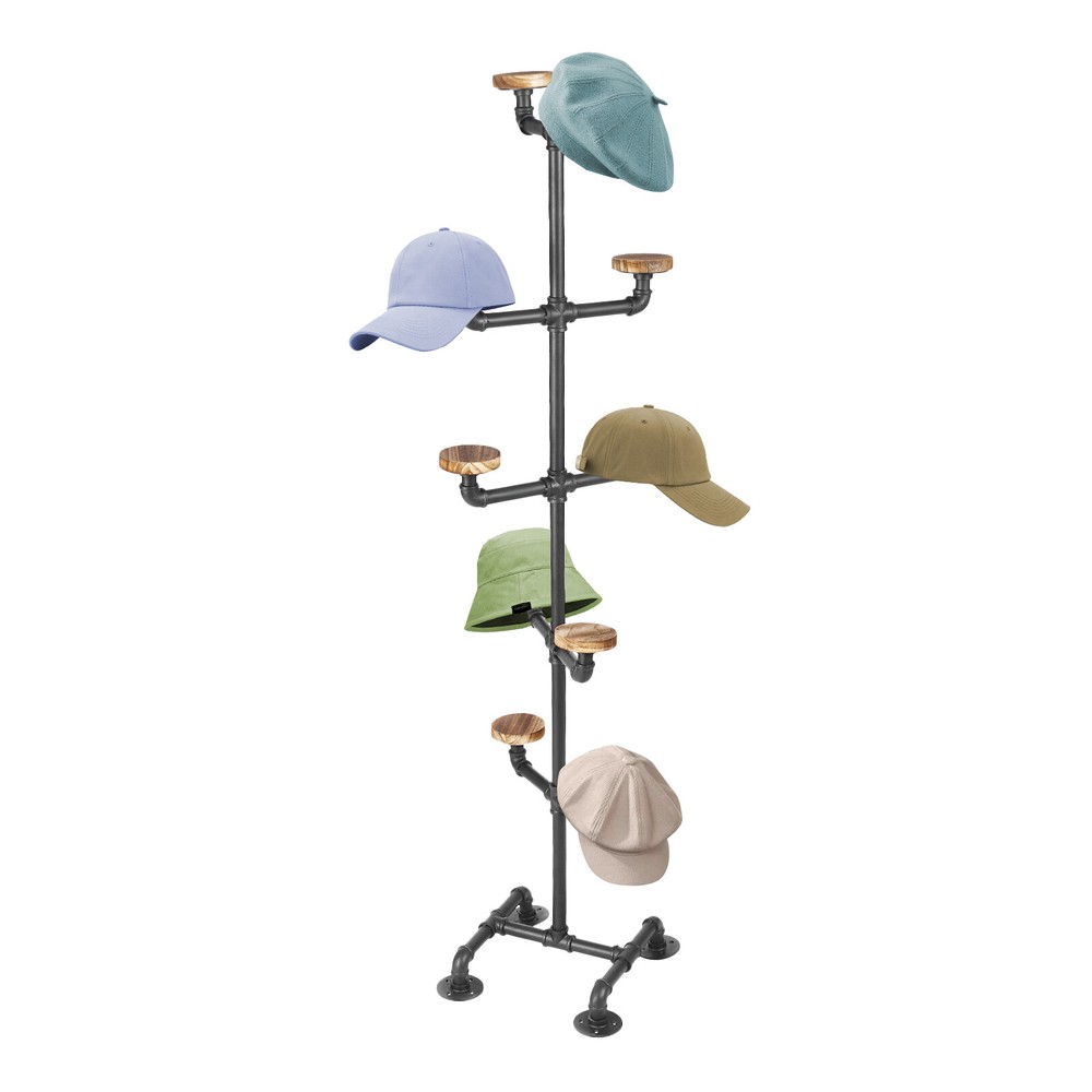 Multifunctional Floor Caps Headwear Stand 5 Tier Hat Display Retail Hat Cap Rack