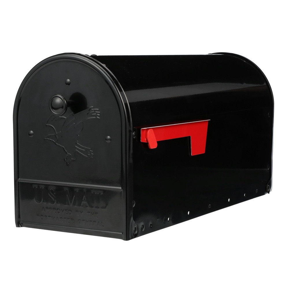 Large Black Mailbox with Rear Access Rust Resistant Steel for High Volume Mail