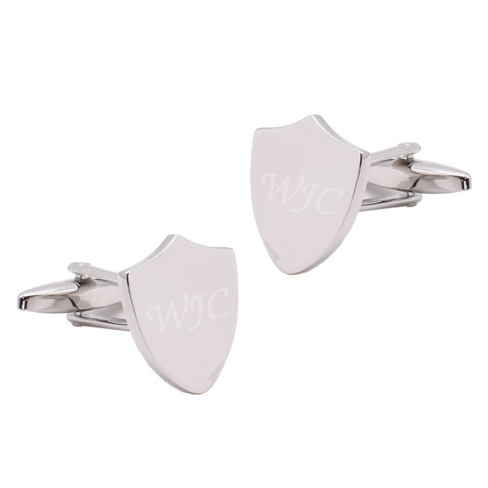 Personalised with Initials Shield Cufflinks Presented in a Gift Box