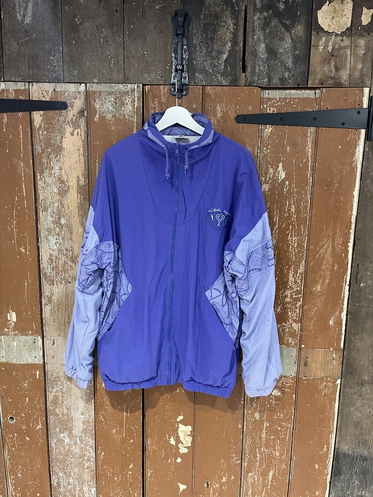 Active Swiss-Design Track Jacket Lined Purple Full Zip Men's Large