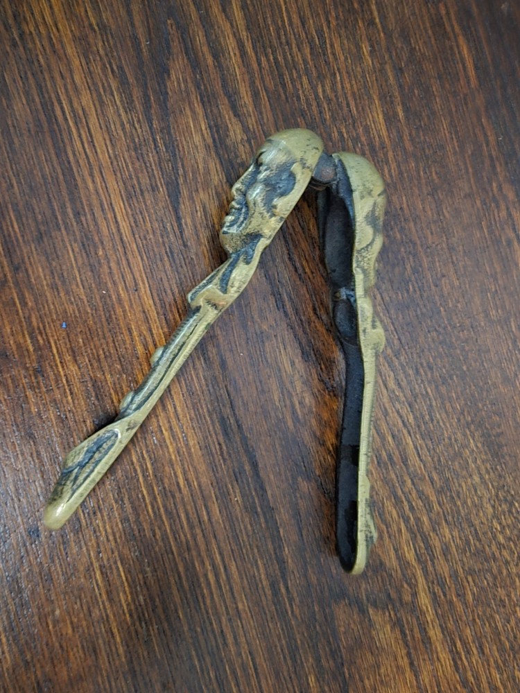 Vintage Solid Brass Clown Face Nutcracker, England