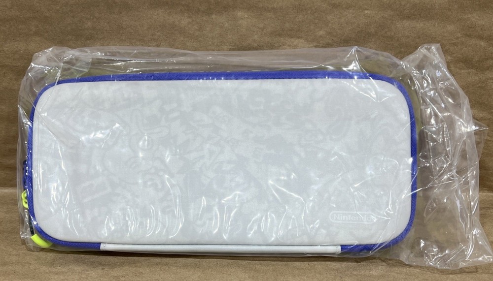 Nintendo Switch Splatoon 3 Carrying Case and Screen Protector White Yellow Blue