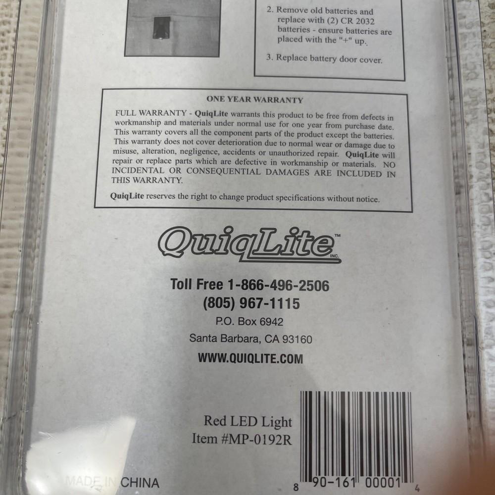 2 Pack Quiqlite New Led Red